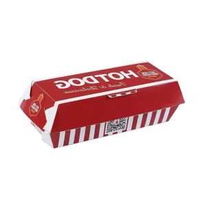 Customized Eco-Friendly Recyclable Hamburger Hot Dog Takeaway Packaging Box