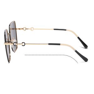 Women Men Oversized Polarized Sunglasses Square Large Metal