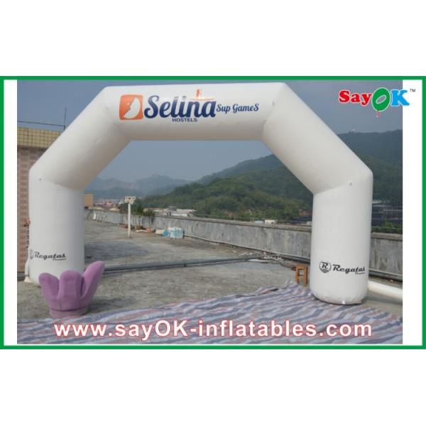 Entrance Gate Arch Designs White Advertising 0.45mm PVC Inflatable Arch ,