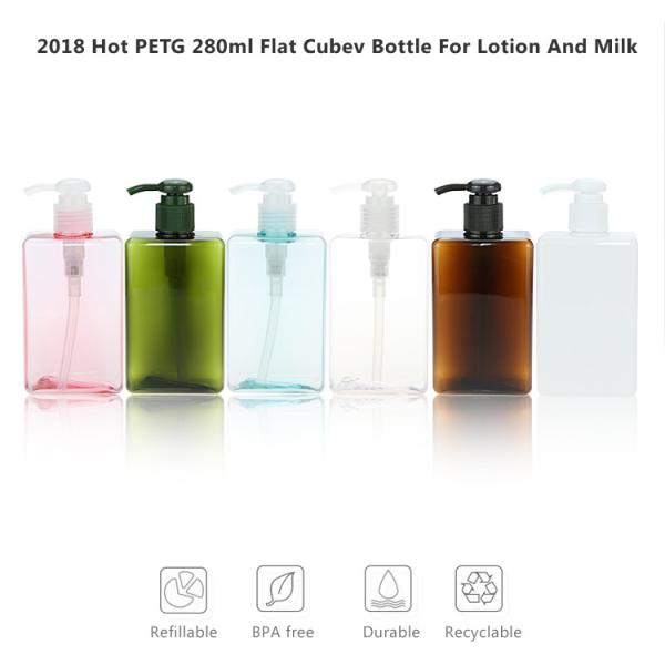 Recycled 150ml PETG Plastic Bottles Dark Green Color With Screw Sealing