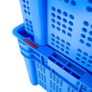 Mesh Style Supermarket Vegetable Turnover Basket 600x400x310mm Plastic Nestable