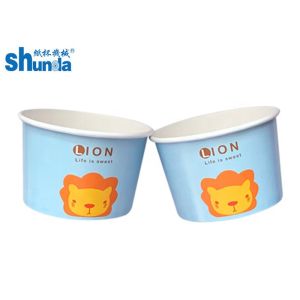 UV Coating 100% Biodegradable Ice Cream Paper Cup With Cover