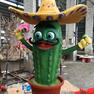 Infrared Sensor Theme Park Cartoon Animatronic Plant Cactus
