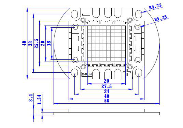30W 45 mil Full Color RGB High Power LED with R 620nm - 630nm , G 520nm - 530nm , B460nm - 470nm