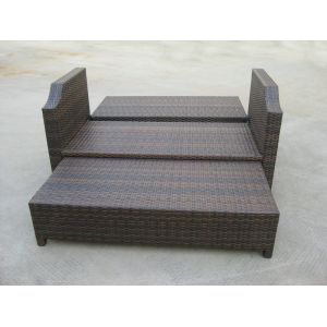 Outdoor Pool Rattan Expansion Daybed , Resin Wicker Furniture
