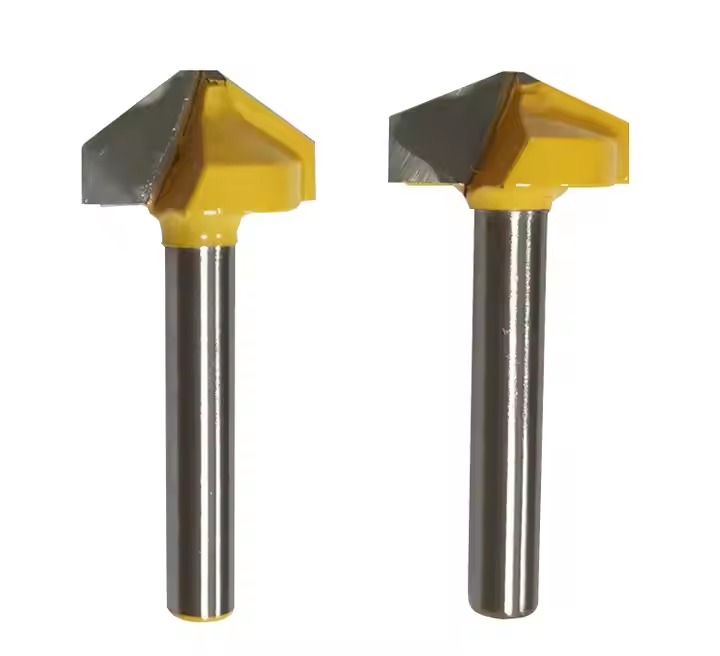 Quality Carbide ACM ACP Cutting Tools 90 135 Degree V Groove 55HRC Cnc Router Bit Set For Wood for sale