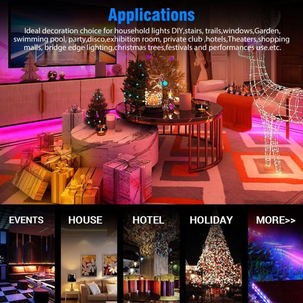 8 Mode Solar Strip Lights outdoor 3500K IP68 Water Resistant With Remote Control