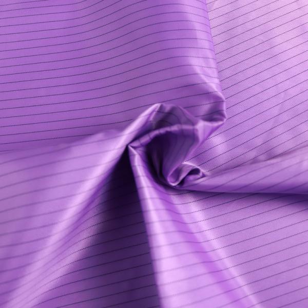 98% Polyester 2% Conductive Filament Electrostatic Discharge Fabric With 2.5mm Strip