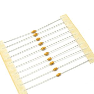 China Multilayer Axial Leaded Type Capacitor 1nf Ceramic Capacitor 100V For Bypassing Curcuits on sale