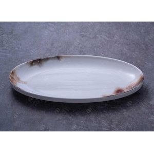 Odorless Ceramic Dinner Plate Oval Fish Serving Plate