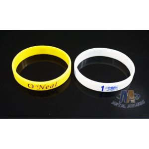 Reflective Custom Printed Silicone Wristbands , Custom Rubber Band Bracelet