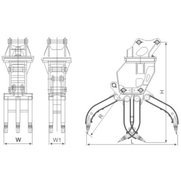 OEM Robust Excavator Grapple Bucket Hydraulic Excavator Rock Grab
