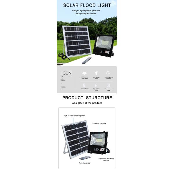 150 Watt IP66 Solar Flood Lights Multi Function Remote Control