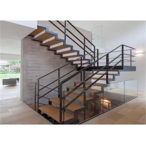 Modern Residential Straight Flight Staircase / U Shaped Staircase Design