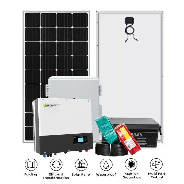 Buy 400w Monocrystalline Monofacial Solar Panel Home Systems With MPPT Controller at wholesale prices