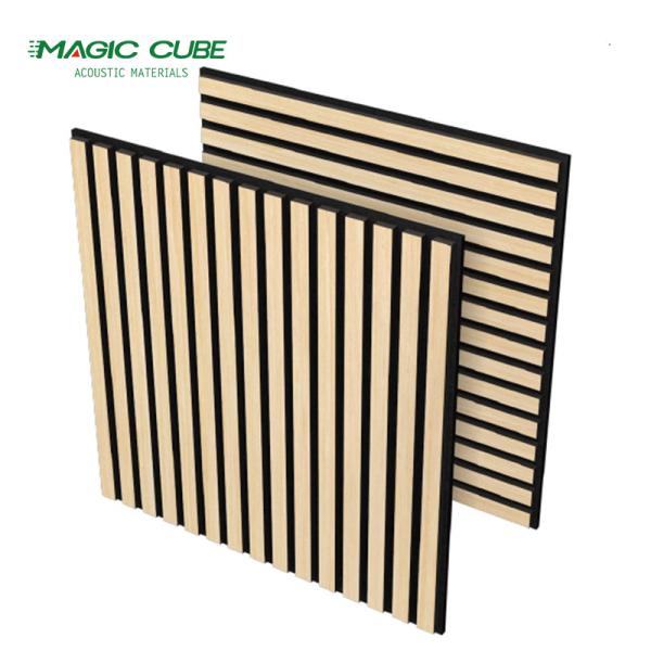 Buy 26kg/pcs Weight Sound Absorption Acoustic Panel with Custom Walnut Wood Slat Design at wholesale prices