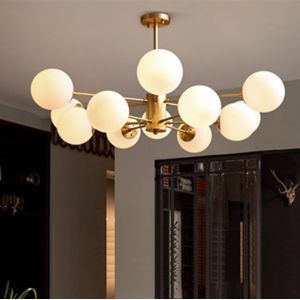 Glass Bubbles molecular chandelier copper living room lamp home restaurant