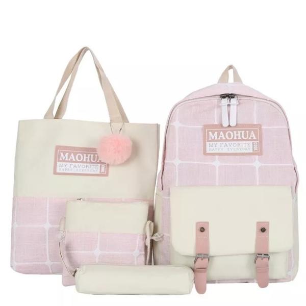 Buy Women Travel Backpack Sets 4pc Sturdy Laptop Backpack Teens Canvas at wholesale prices