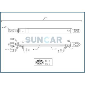 PS01V00004R400 Swing Cylinder Piston Rod Seal Kit fits CNH CX55B
