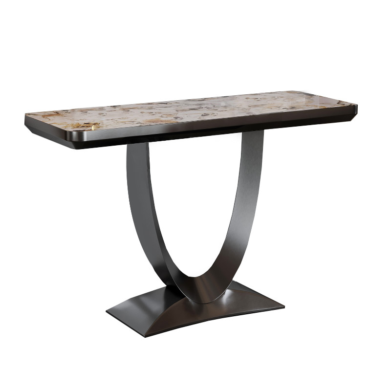 Quality Aesthetic Insert Ceramic Antique Marble Top Console Table Elegant for sale