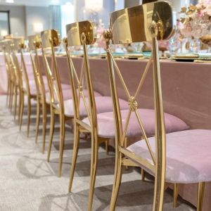 Luxury Golden Metal Wedding Chairs With 250KG Loadage