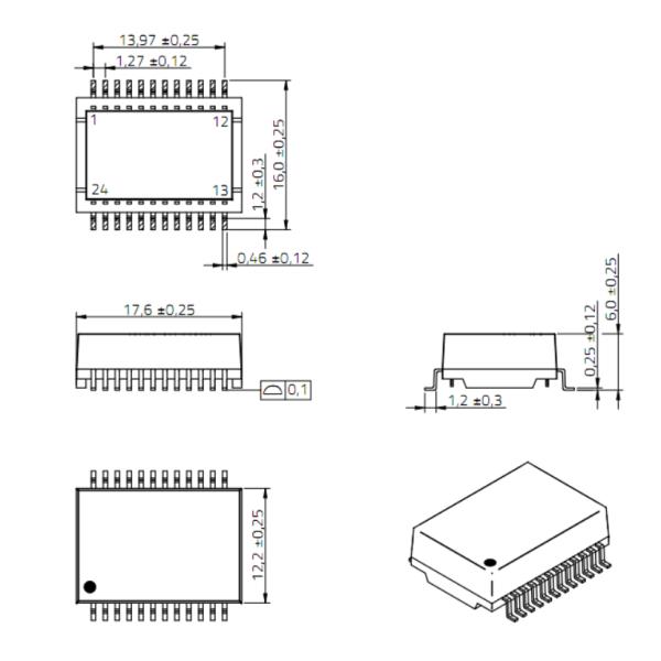 PoE up to 350 mA Ethernet Magnetic Transformers 749023010A