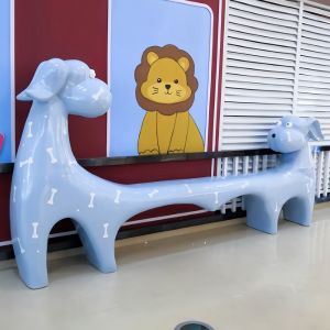Quality Cute Puppy Shaped FRP Shopping Mall Leisure Chair Outdoor Waiting Chair for sale