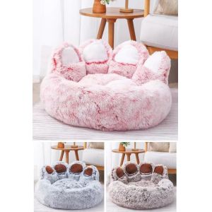 Amazon Hot Sale Nigh Quality Pet Winter Soft Heating Warm Plush Bed Round Small