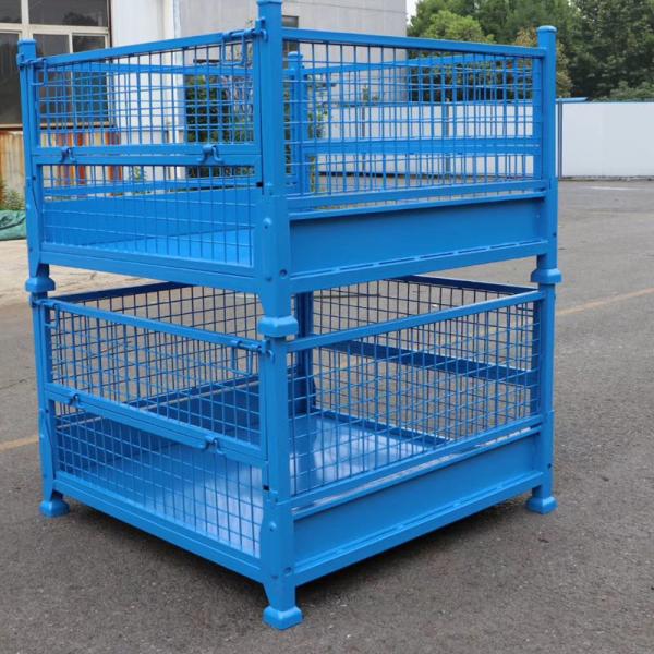 Robust Construction Grid Material Metal Pallet Crate Folding Mesh Container