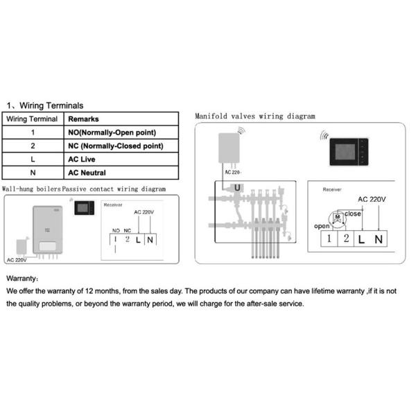 433MHz Wireless Gas Boiler Thermostat RF Control Wall-Hung Boiler Heating Thermostat