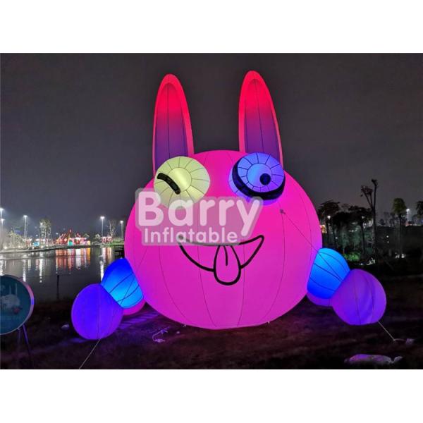 Outdoor Christmas Lovely Inflatable Rabbit Lighting Balloon For Advertisement