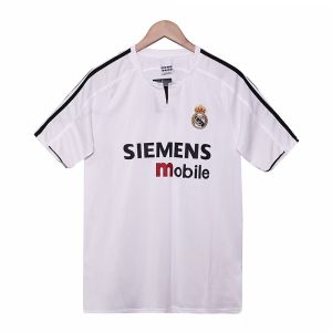 Quality Polyester Retro Football Shirts 2003-2004 Real Madrid Home Model for sale
