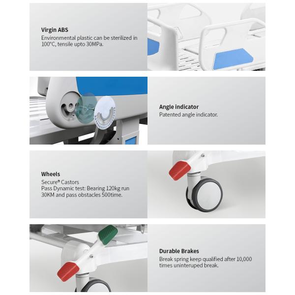 Portable Casters 5 Function Folding Metal Medical Furniture Adjustable Electric Nursing Patient Hospital Bed