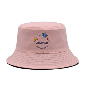 Double sided Bucket hat travel custom logo activity embroidered sunshade