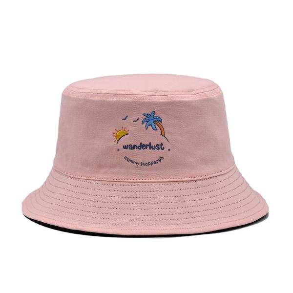 Double sided Bucket hat travel custom logo activity embroidered sunshade