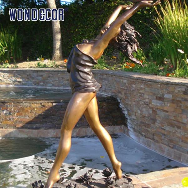 Customized Garden Decoration Life Size Bronze Dance Statue Of A Woman