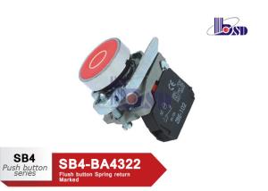 Quality Flat Red Push Button Starter Switch / Illuminated Push Switch As Warning Signals for sale