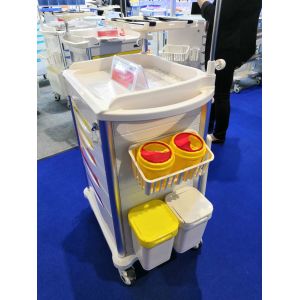 Hospital Medical White ABS Ambulance Cart With Four Wheels