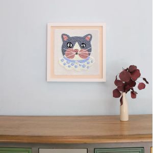 Kitten Poke Embroidery Starter Set Needle Tool Threading Machine Fabric