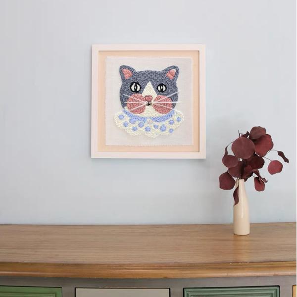 Kitten Poke Embroidery Starter Set Needle Tool Threading Machine Fabric