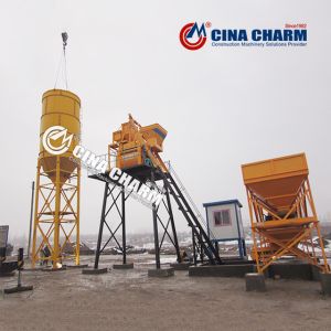 Hydraulic Hopper Hzs60 1000L Small Concrete Mixing Plant
