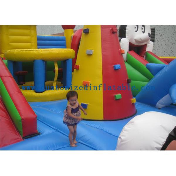 Colorful Inflatable Amusement Park , Fun City Commercial Inflatable Bouncers Castle