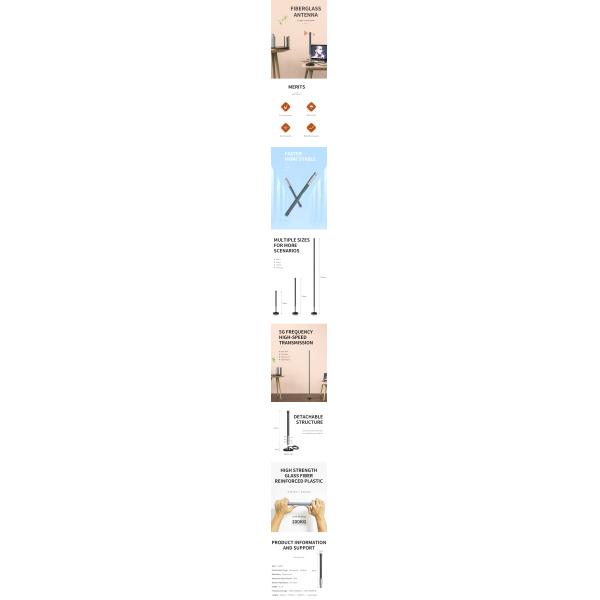 Customized 8dBi Gain Fiberglass Antenna for Outdoor WiFi 2.4GHz 5.8GHz 433MHz 868MHz