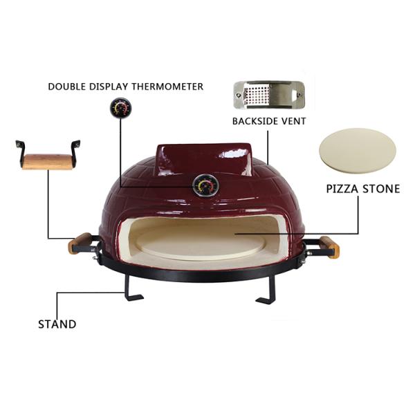 KIMSTONE 21 Inch Bbq Grill Outdoor Kitchen Offset Smoker Pizza Oven Grill for Outdoor Cooking