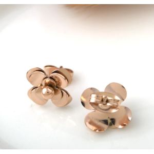 Camellia Shape Flower Design Earring Rose Stainless Steel Jewelry Earrings Gold