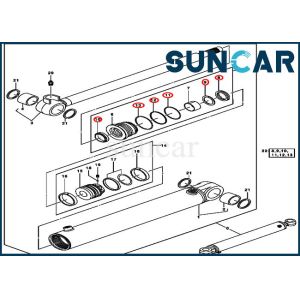 China 0843808 Excavator Boom Swing Service Kit Hydraulic Cylinder Seal Kit For John Deere 50C on sale