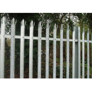 Notched 6ft Steel Palisade Fencing Galvanized With W Section