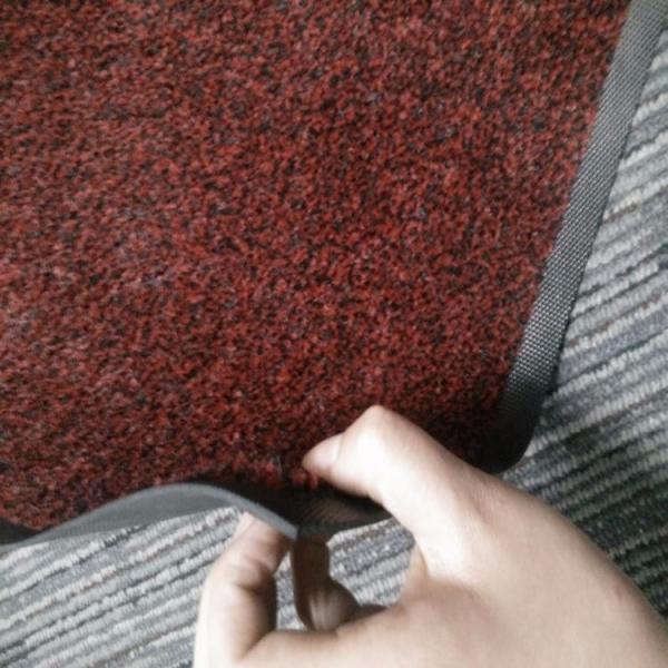Machine washable red nylon material rubber backing door mat