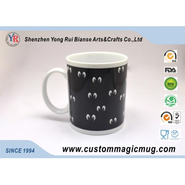 Heat Changing Personalized Kids Mugs White Ceramic Happy Face