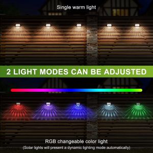IP65 Waterproof Solar Wall Lamp With 3 LED Warm White RGB Lights